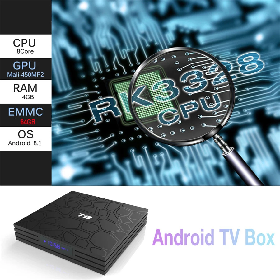 T9 4 GB 64 GB Android французский ТВ коробка RK3328 4 ядра арабский голландский Франция QHD ТВ IP ТВ подписка IP ТВ коробка M3U