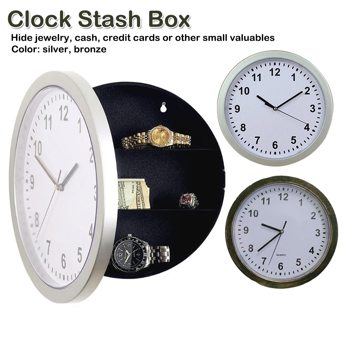 

Creative Hidden Secret Safe Box Wall Clock Safe Box Wall-Mounted Hanging Key Cash Money Jewelry Storage Security Box Home Decor