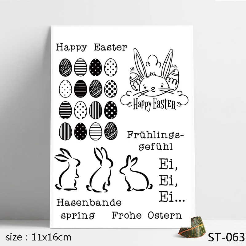 

AZSG New Easter Egg Design Transparent Clear Stamp / Silicone Seal DIY Scrapbook Album Card Maker