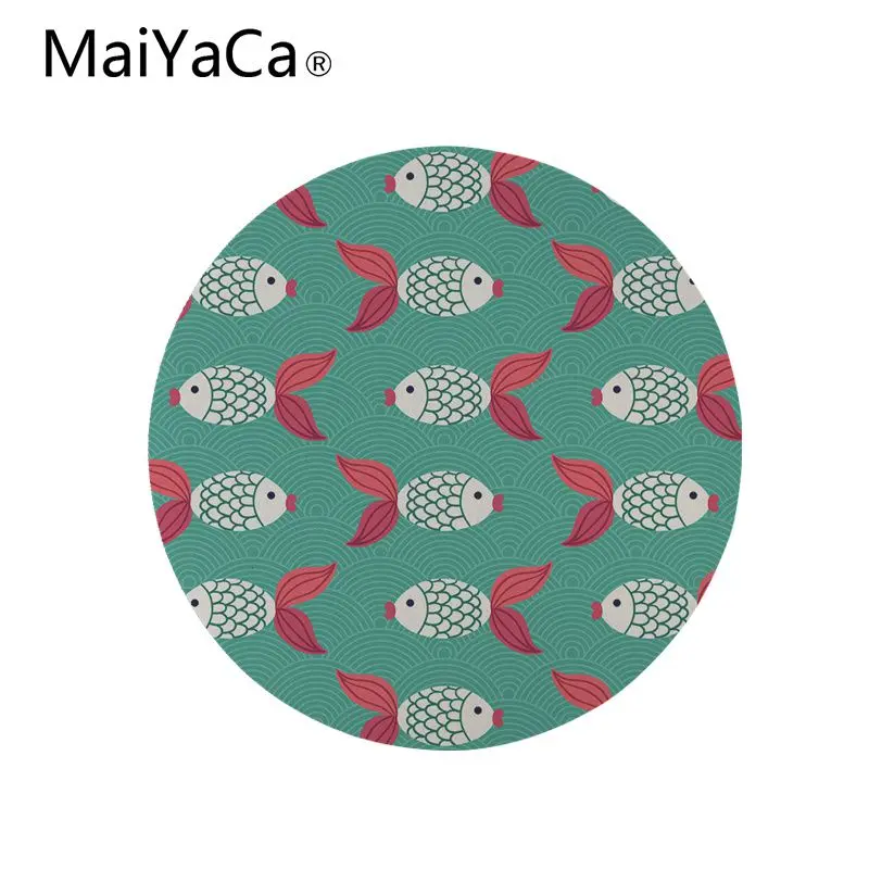 MaiYaCa Non Slip PC Ocean fish cartoon DIY Design Pattern Game mousepad Custom Design Gaming Computer Round Mouse pads