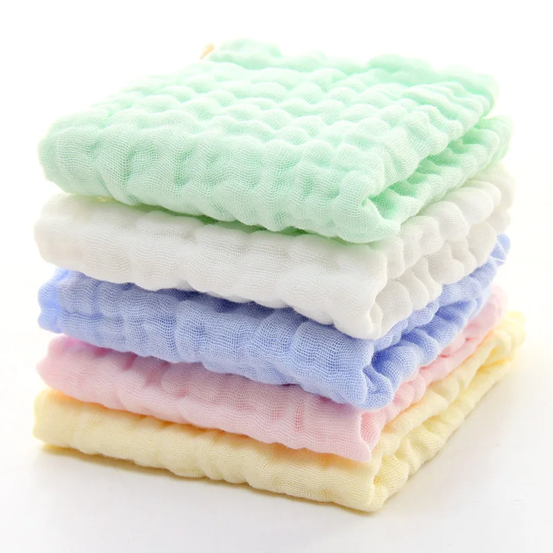  mylb 5pcs/lot 25*25cm 100% gauze cotton baby handkerchief square towel muslin cotton infant face to