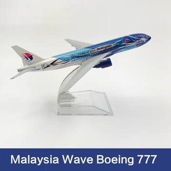 

16cm Malaysia Wave Airlines Airplane Model Boeing 777 Diecast Aviation Model Wave B777 Airway Aircraft Model Scale Toys 1:400