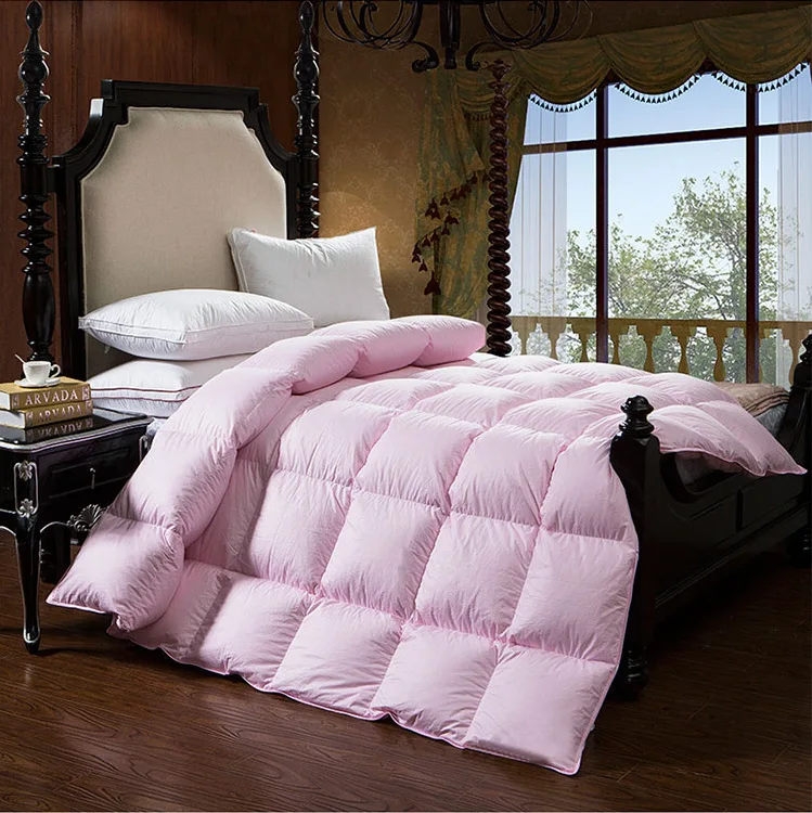 

100% Goose down comforter Cotton fabrics winter Warm silky 100% Goose down comforter king queen full twin size quilts