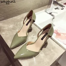 WHOHOLL Leather Women Pumps Shoes Heel Pointed Toe Slip-on Sexy High thin Heels Ladies Shoes Solids Fashion Shallow Women Pumps цена WHOHOLL Leather Women Pumps Shoes Heel Pointed Toe Slip-on Sexy High thin Heels Ladies Shoes Solids Fashion Shallow Women Pumps цены онлайн