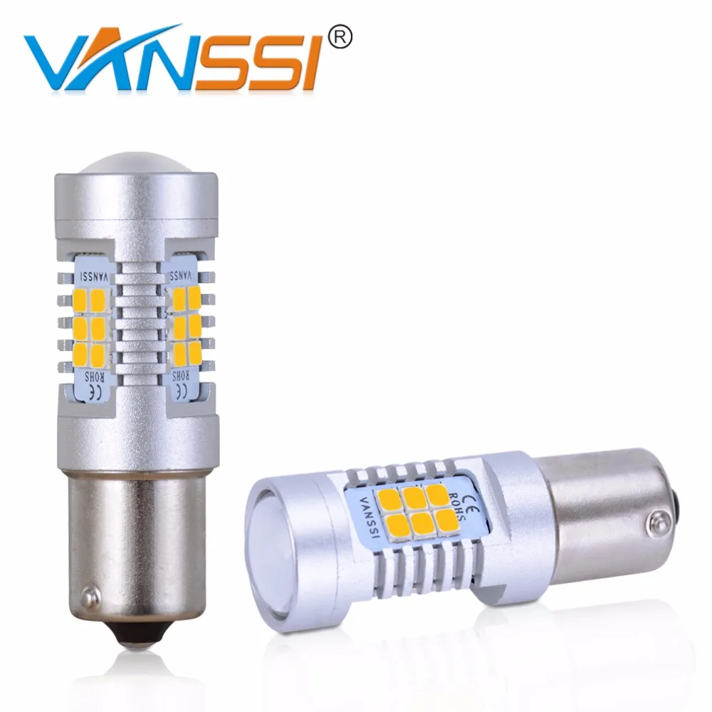 VANSSI 2 X PY21W BAU15S 1156 светодиодный 150 градусов 21-SMD светодиодный свет лампы указателя поворота Янтарный Желтый