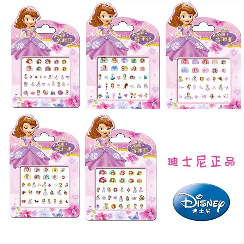 Newest Disney snow White Princess Sophia Mickey Minnie girls Frozen elsa and Makeup Toy Nail Stickers Toy kids sticker gift