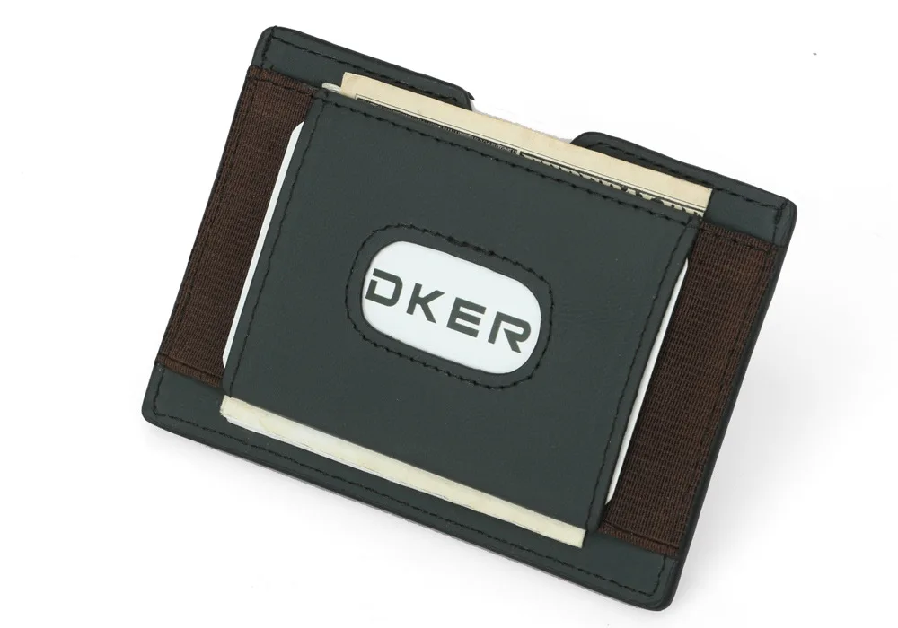 DKER мужской первый слой кожаный держатель для карт корейская мода RFID кожаный эластичный бизнес-кошелек Тонкий держатель для карт s