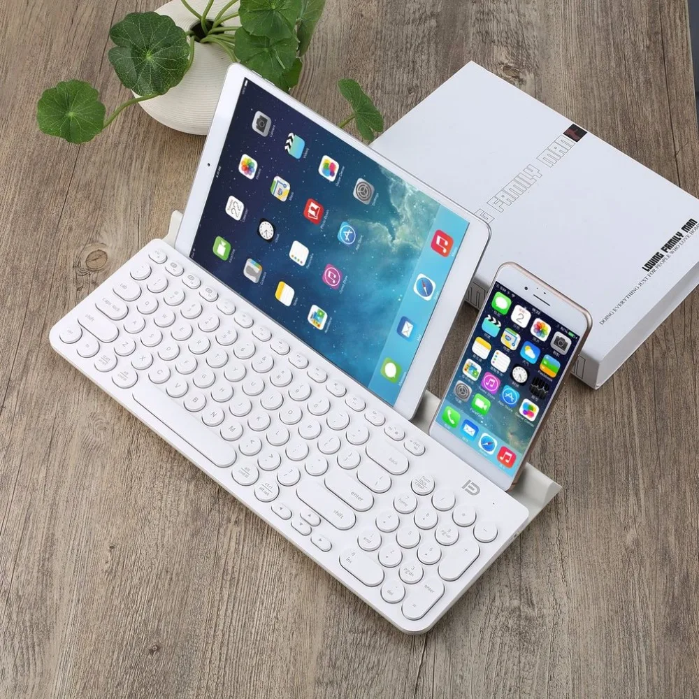 

FD Fashion Multi-Platform Tablet Wireless Bluetooth keyboard With 96 Keys and Tablet Stand for Smart Phone/PC Free Shipping