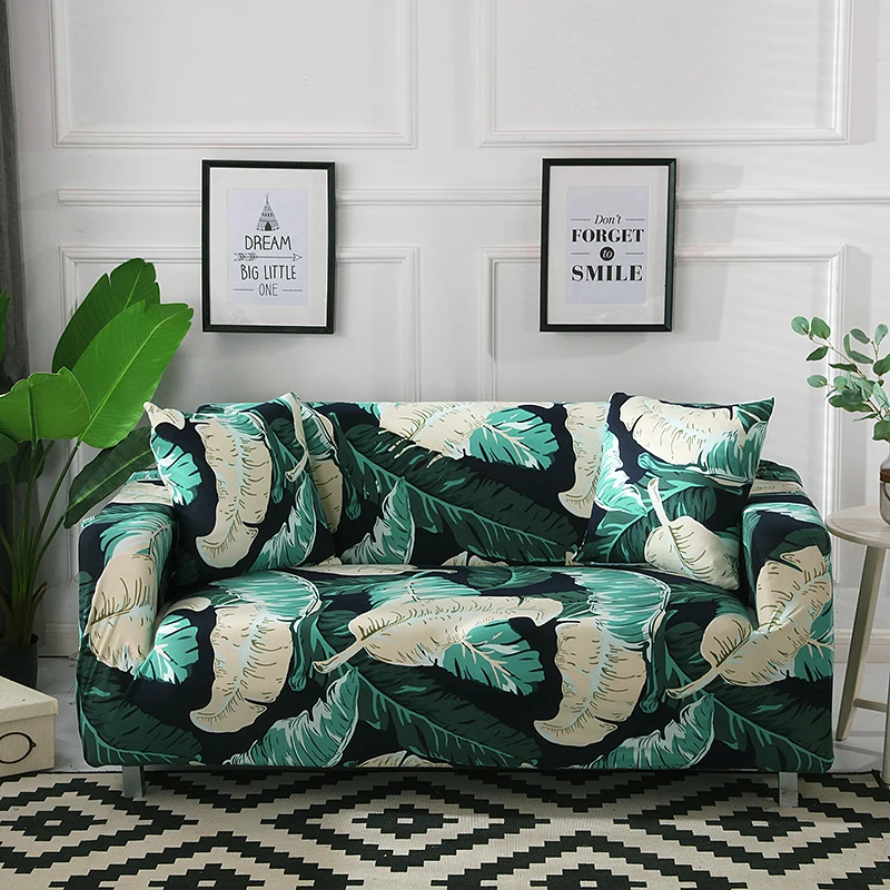 

leaves printed armchair sofa covers sofa cover elastic for pets for living room stretch Corner sofa couch cover single loveseat