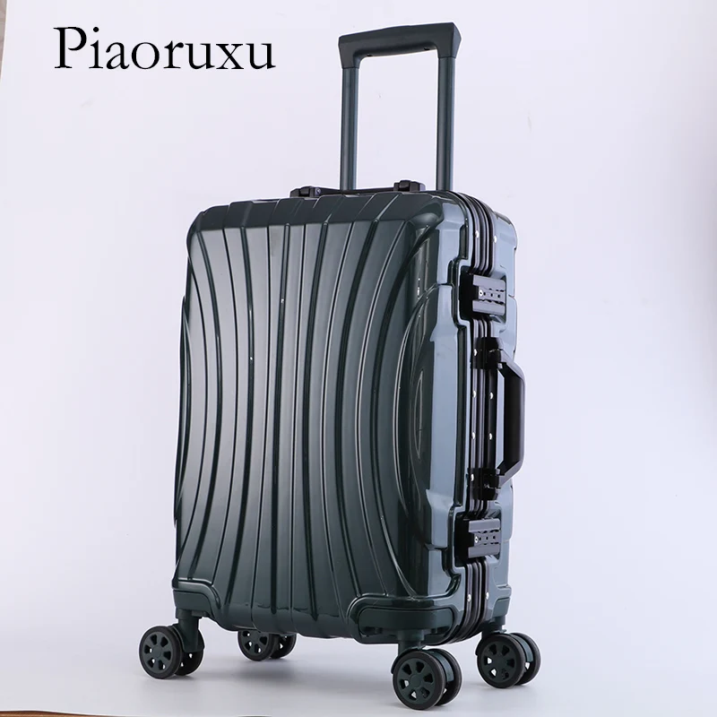

Aluminum frame retro spinner 20 inch hand travel suitcase 28 trolley 24 rolling luggage the bag on wheels