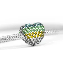 Сделай Сам бисер подвеска серебро 925 браслет Стерлинговое Серебро-ювелирные изделия открыть мое сердце клипсы бусины для ювелирных изделий Berloque Perles