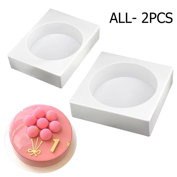 Формы для выпечки 2 стиля круглой формы силиконовые формы для торта 3D выпечки Desser мусс форма для торта - Цвет: ALL-2PCS