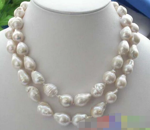 

Jew3109 2ROW DRIP WHITE KESHI REBORN PEARL NECKLACE (A0322)