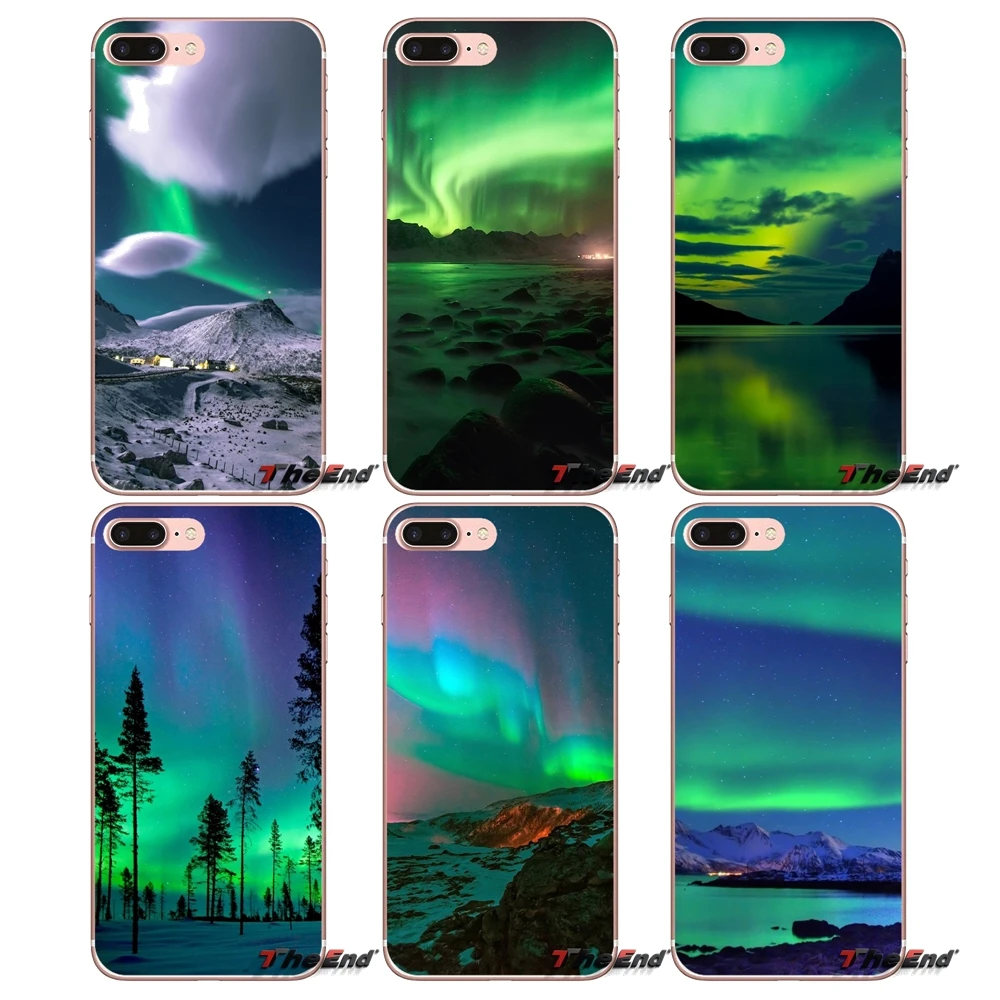Мягкий силиконовый чехол из ТПУ Aurora polar lights для Sony Xperia Z Z1 Z2 Z3 Z5 compact M2 M4 M5 E3 T3 XA Aqua LG G4