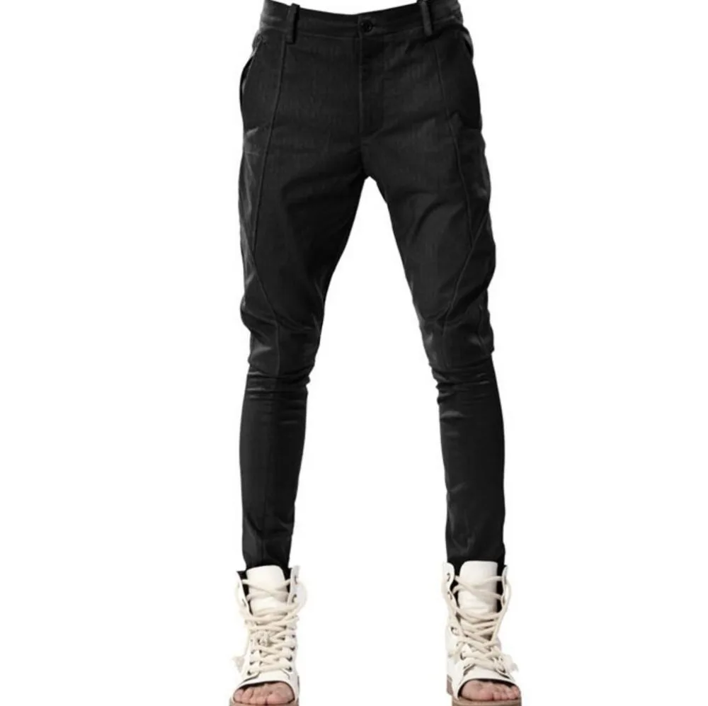 Tight pants male hairdresser pants leggings men harem feet pants men ...