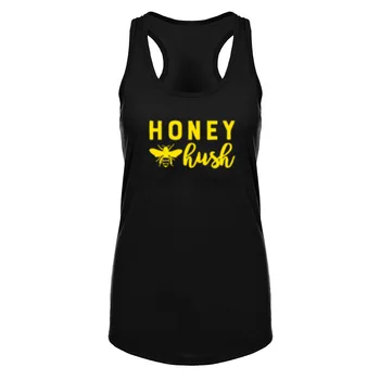 

Womens Honey Hush with Honey Bee Fitness Workout Racerback Casual Tank Tops