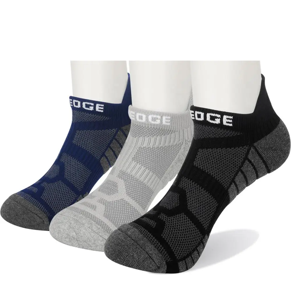 

YUEDGE Unisex Wicking Cushion Cotton Low Cut Socks Men Women No Show Invisible Short Casual Cycling Running Socks(3 Pairs/Pack)