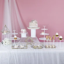 Glass Metal Cake Tools Wedding White Cake Stands Cake Decoration Cupcake Plates for Birthday Cake Stands Cake Dessert Tools