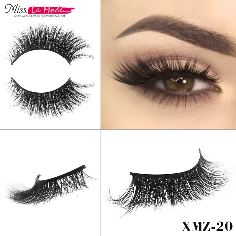 

Misslamode Real Mink Eyelashes Handmade Crossing Fake Eyelashes Natural Long 3d Mink Lashes Srtrip Eyelashes Extension XMZ20