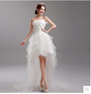Aliexpress.com Comprar Blanco bordado hombro de cola de pescado vestido largo Prom 2015 moda hot \u0026 sexy trasero largo delantero corto del vendaje vestidos
