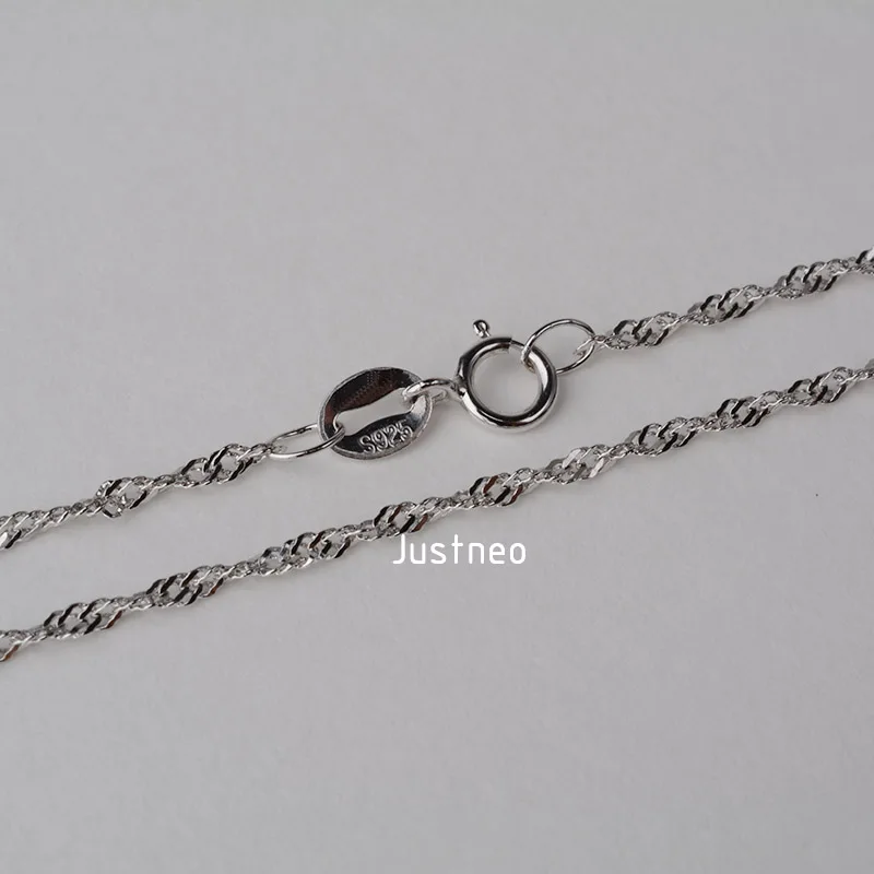 Цельное ожерелье из стерлингового серебра 925 пробы, итальянское скрученное ожерелье с цепочкой из Сингапура с пружинной застежкой и биркой, 1 штука