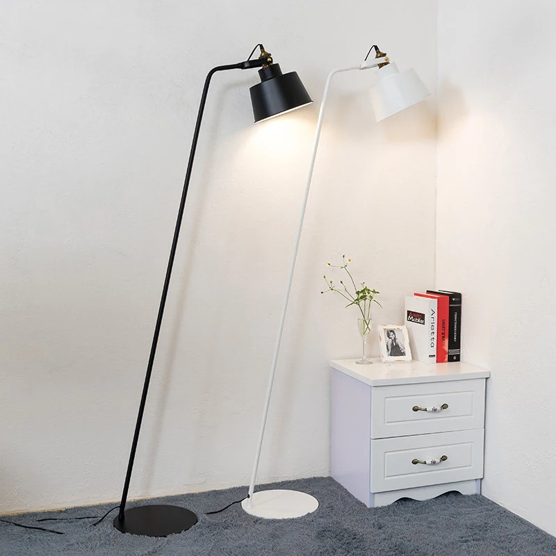 

Nordic Simple Led Floor Lamp Post Modern Creative Personality Designer Livingroom Bedroom Study American Reading Home Lamp Black