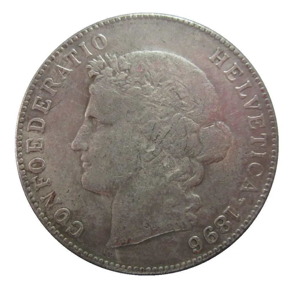 Date 1888 1889 1890 1891 1892 1894 1896 1900 5Fr Swiss Coins COPY - Цвет: 1896