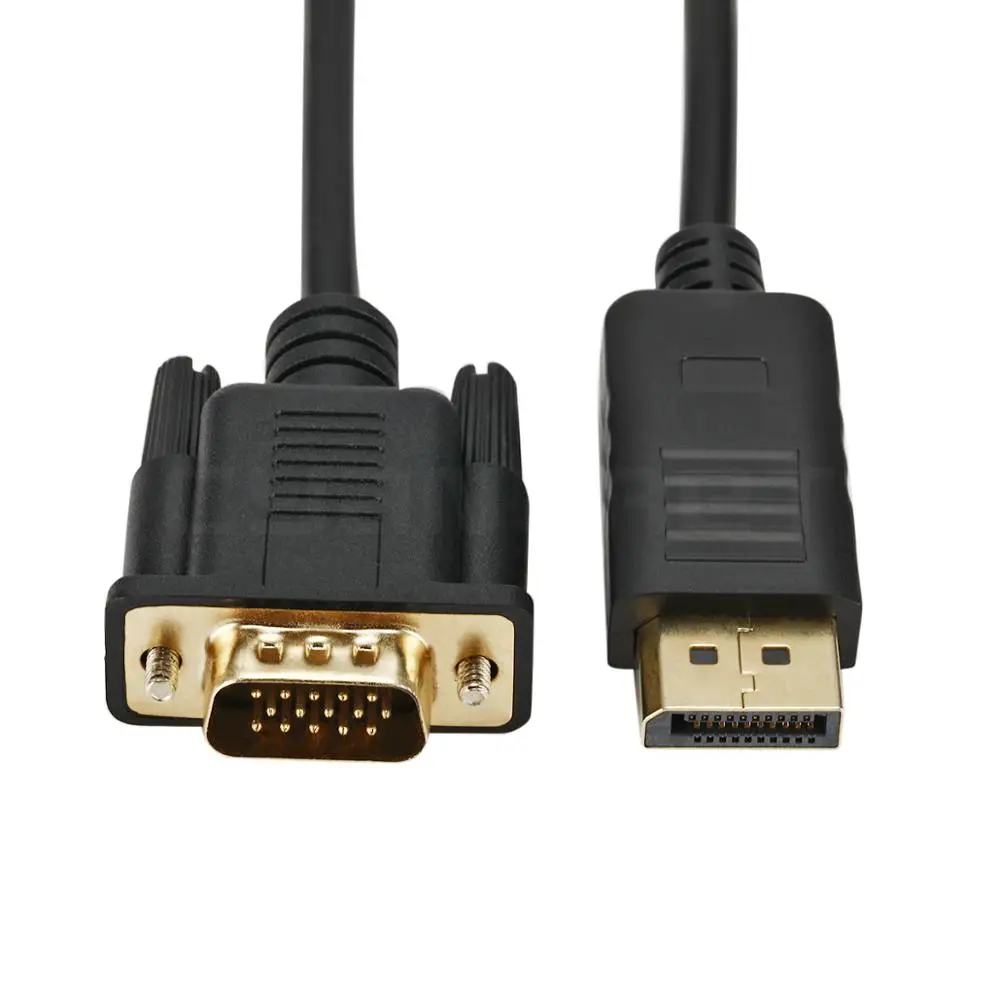Video Cable Displayport DP to VGA Cable 1.8M Male-Male Convert Transmits HD Video Adapter for TV Monitor Projector Support 1080P Video Cable Displayport DP to VGA Cable 1.8M Male-Male Convert Transmits HD Video Adapter for TV Monitor Projector Support 1080P