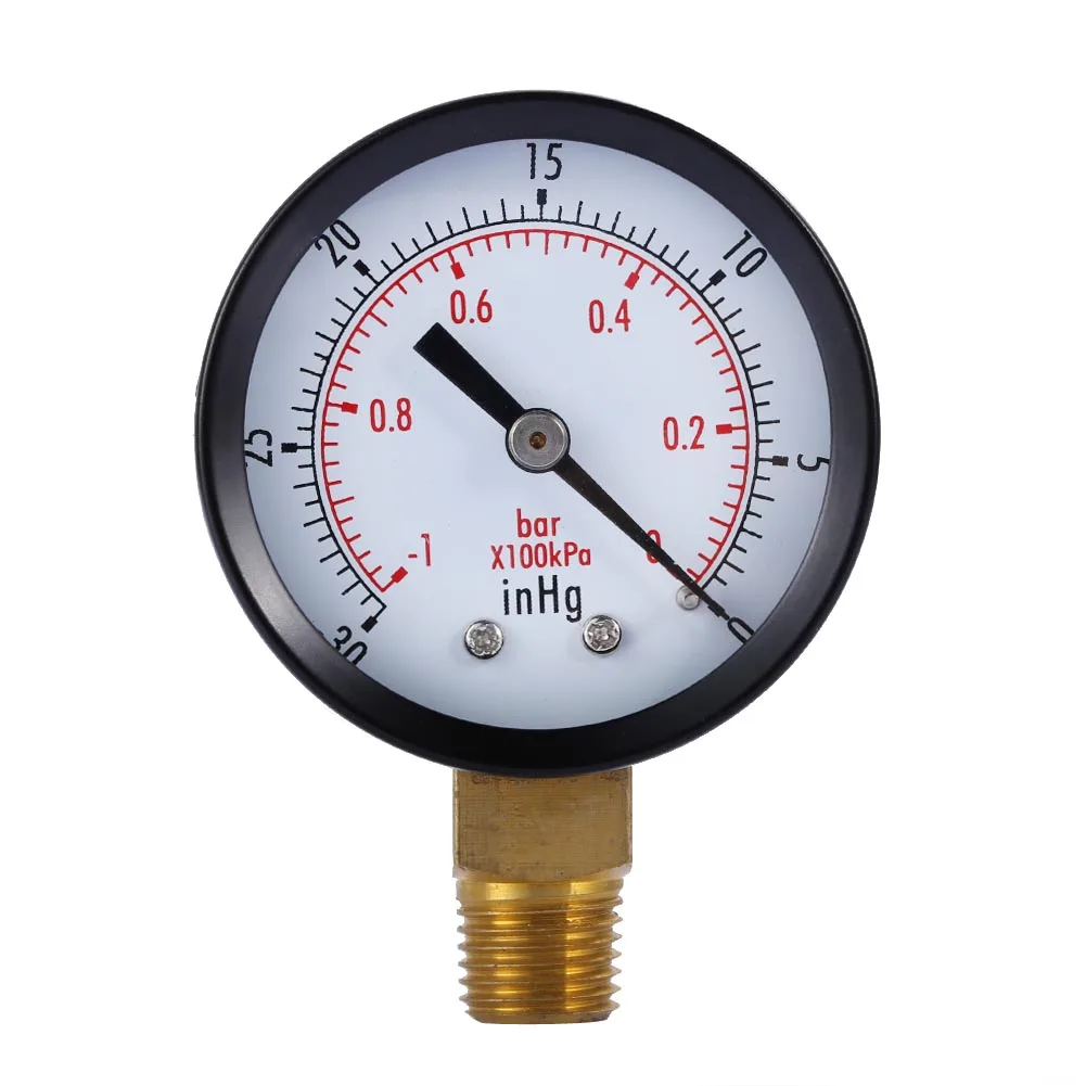 

2" Dial Display Dry Utility Digital Vacuum Pressure Gauge 1/4" NPT Lower Mount -30HG/0PS Pressure Meter Gauge Manometers