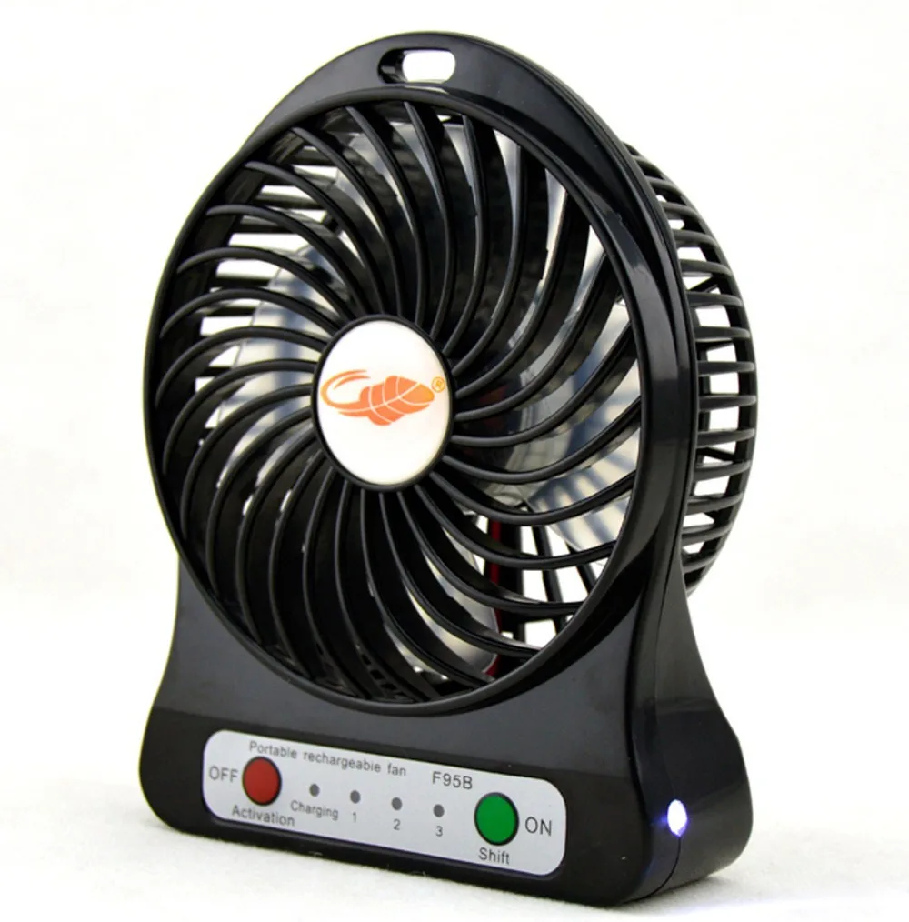 4 inch 3 Speeds Portable USB Mini fan 18650 Rechargeable Battery