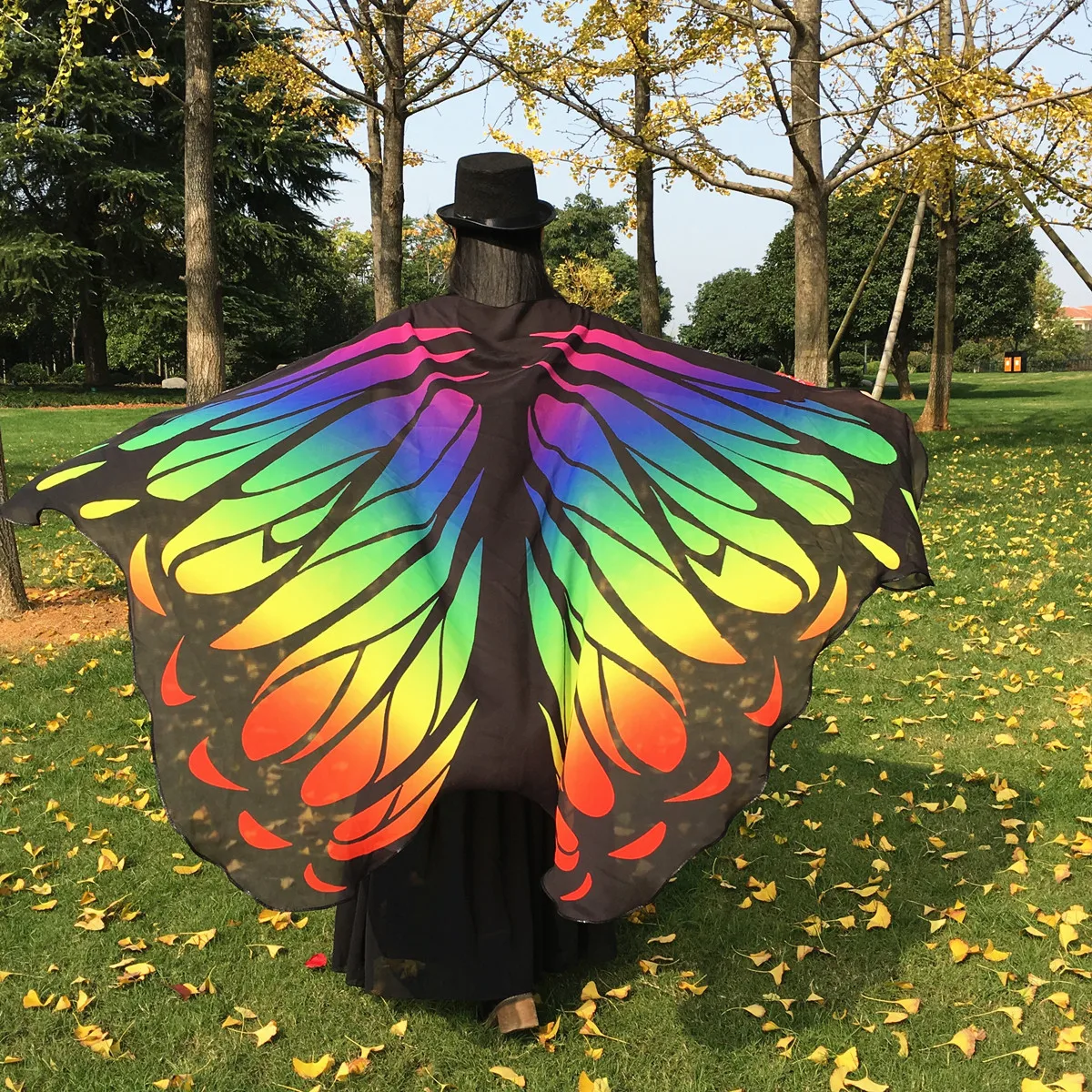 

Belly Dance Butterfly Cloak Wing Butterfly Style Wing Belly Dancing Practice Butterfly Wings Butterfly Beach Skirt 197*130 cm