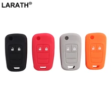LARATH 2 Button Colorful Silicone Remote Key Cover Case Fob For Opel Astra Zafira B Meriva Key Case Chain Shell