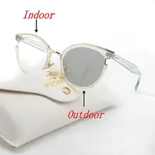 Новые модные очки для чтения солнцезащитные фотохромная линза очки для чтения женские солнцезащитные очки «кошачий глаз» UV400 с коробкой FML