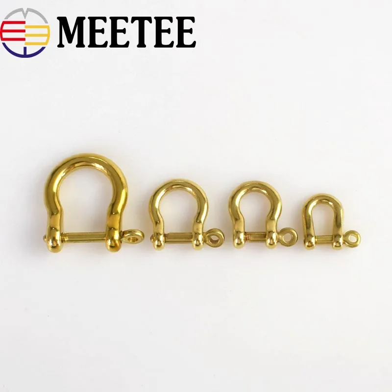 Meetee 2/5 шт Твердые Латунные металлические пряжки d образное кольцо u образная Скоба