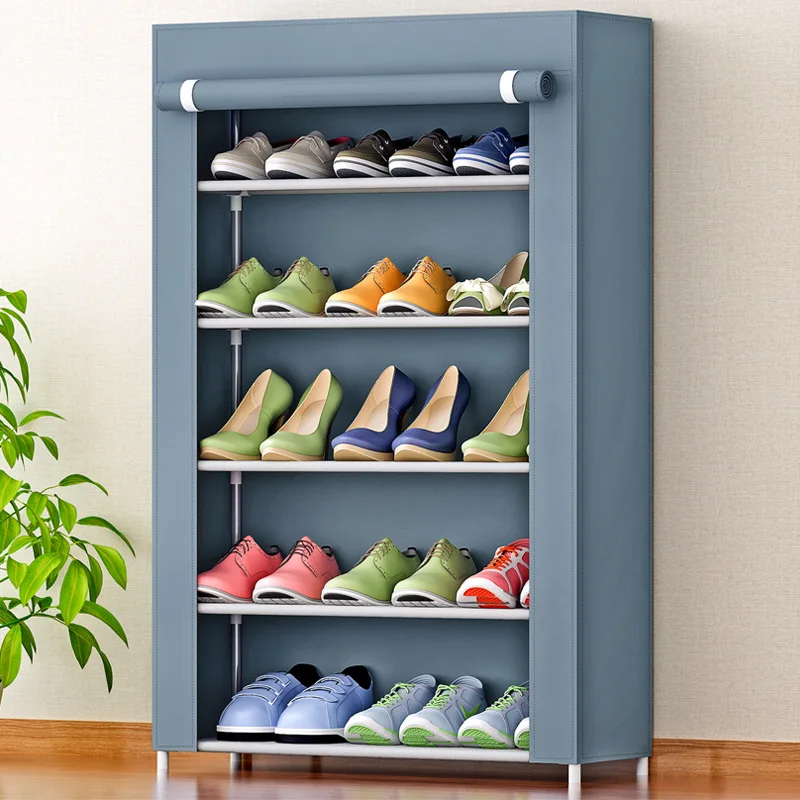 YN47 Non-woven 5 Tier Shoes Rack Shoe Cabinets Stand Shelf Shoes Organizer Living Room Bedroom Storage Furniture