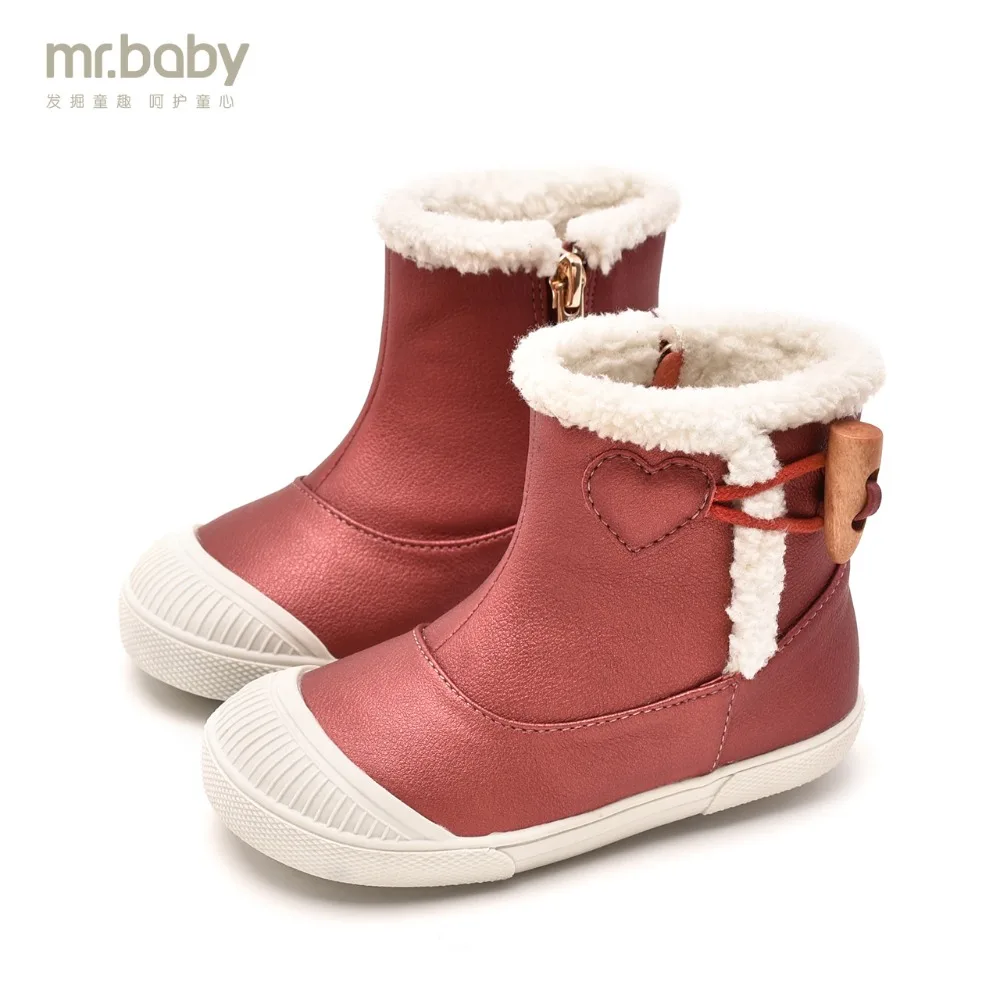 Beste Mr. baby Originele kinderen schoenen 2018 Nieuwe Winter Eenvoudige Leisure Warm Meisje Kind Toevallige laarzen