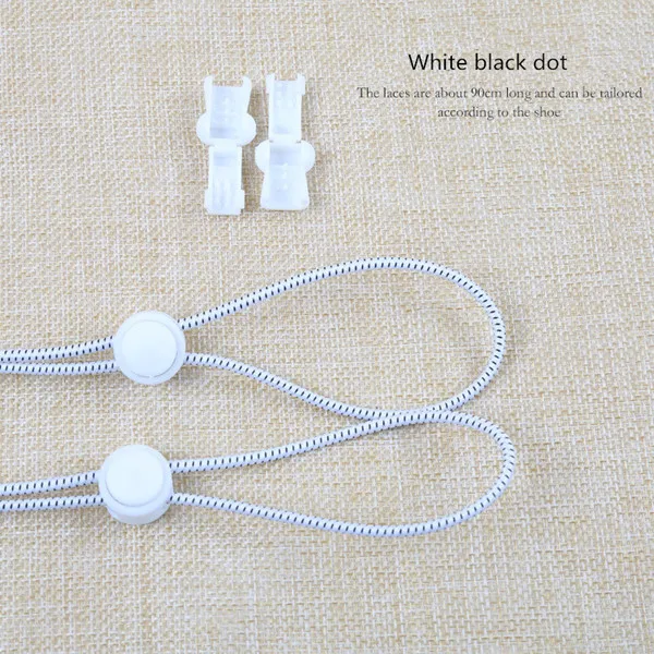 White black dot Nyacinth Красочные эластичные шнурки для обуви удобный замок красочные эластичные без завязок силиконовые шнурки ленивые шнурки для обуви для кроссовок - Цвет: White black dot