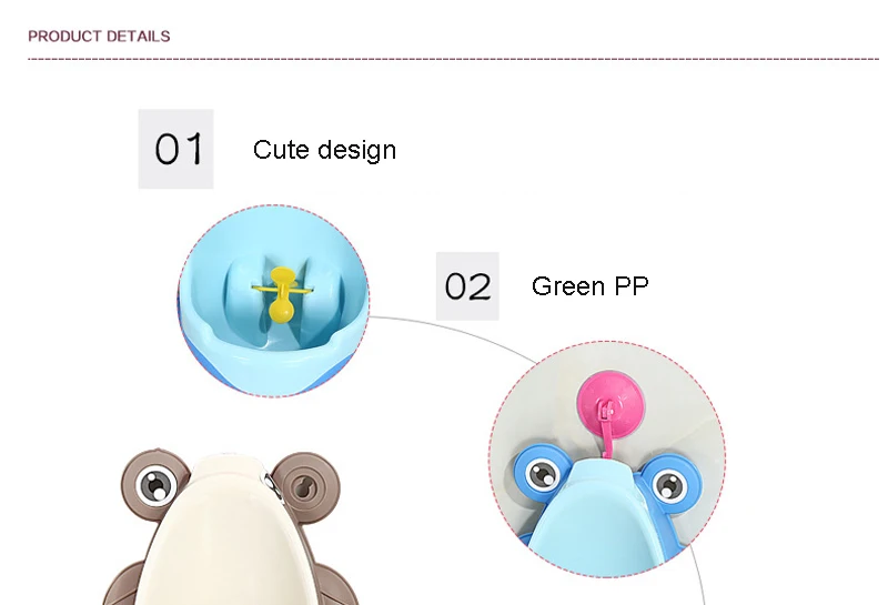 Детский горшок для туалета, горшок в виде лягушки из мультфильма, настенный писсуар, портативный детский унитаз для мальчиков, герметичный Детский горшок, щетка