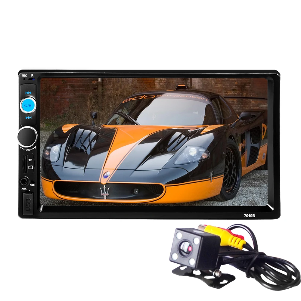 2 DIN Car Radio Player HD auto Rear View Camera Bluetooth FM MP3 MP4