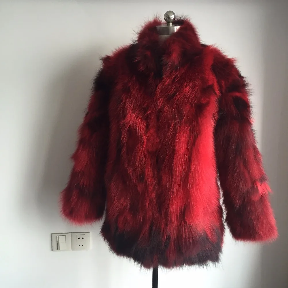 Фабричный выпуск, винтажный стиль, стандартный воротник, натуральный мех енота, пальто для женщин, полная кожа, натуральный мех, куртка TSR164