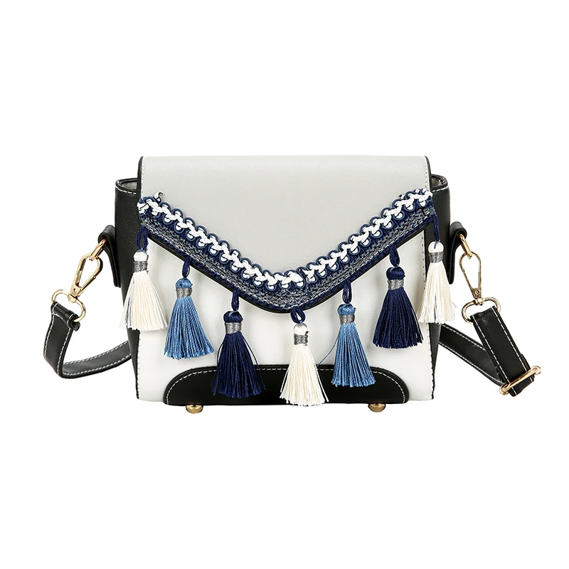 

2019 New National Style Women Leather Small Top-handle Bags Fashion Female Tassel Handbags Ladies Casual Shoulder Messenger Bag