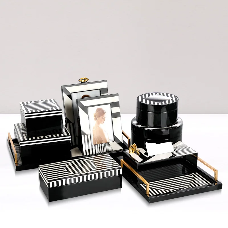  Cosmetic organizer High quality Jewel case Multifunction Storage box Photo frame Tay Tissue Box Hom
