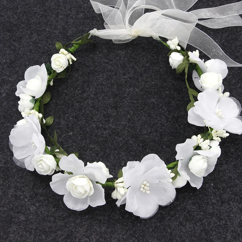 

Artificial Flower Women Wedding Rose Garland Wreath Headband Wedding Hair Wreath Hair Band Ornaments Nice Gift Dropshipping