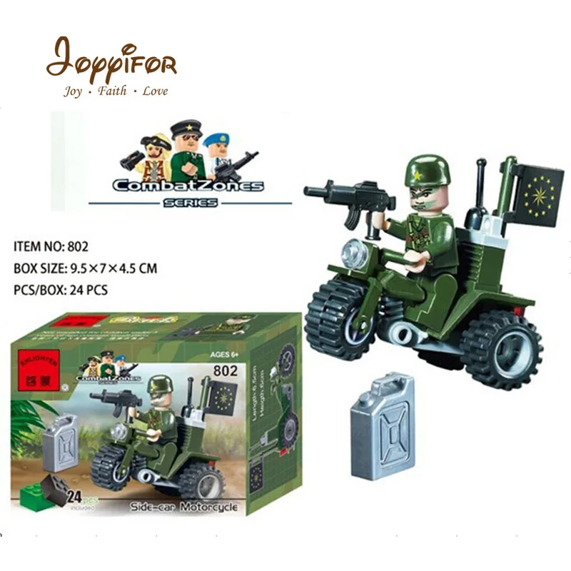 

JOYYIFOR Motorcycle Car LegoINGlys Military action minifigure assembly model Building Blocks Bricks Children Boys Toys doll Gift