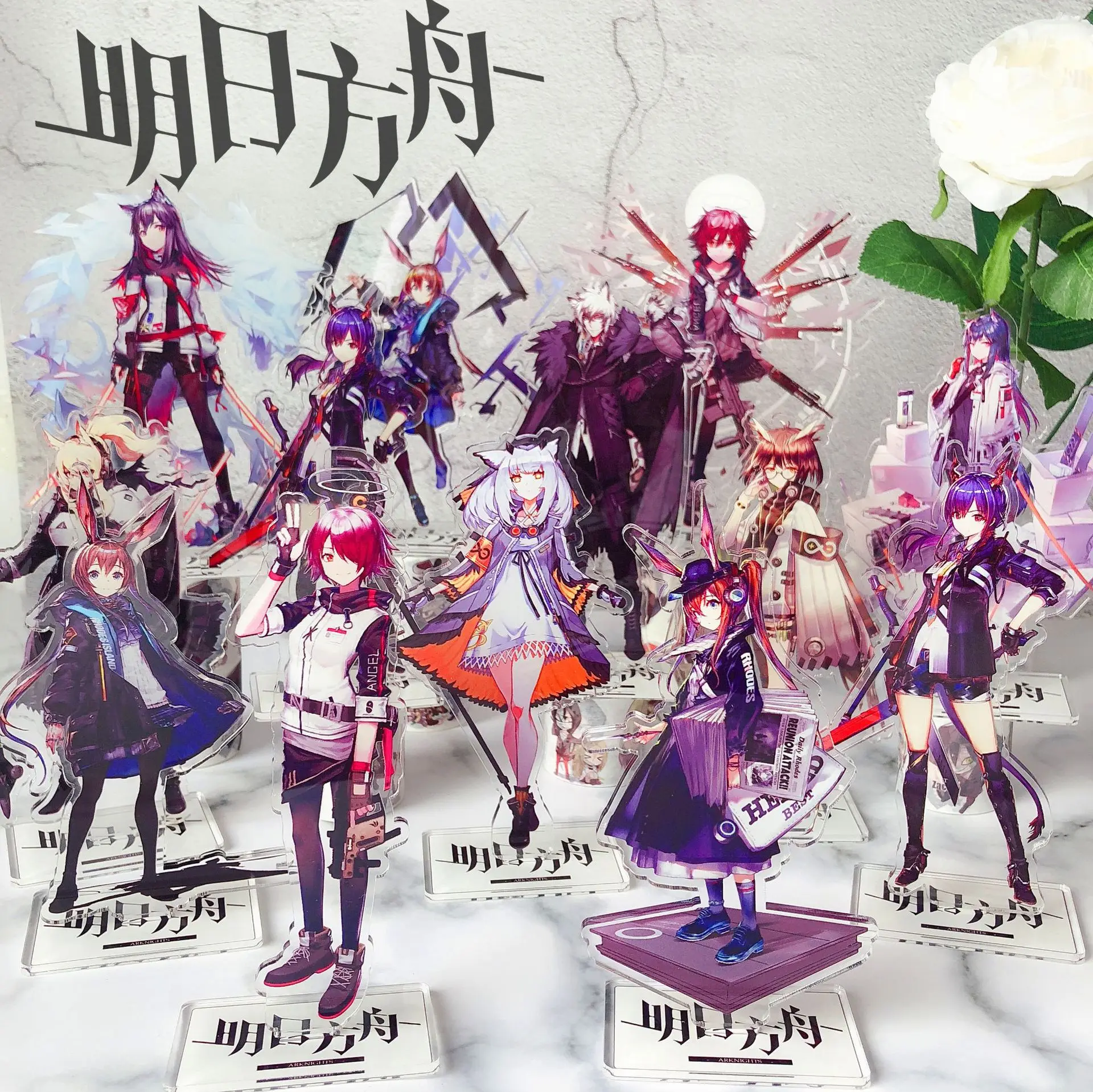 

Game Arknights key chain Amiya Angelina Hoshiguma Nightingale Lappland cute fun cartoon Acrylic key chain jewelry
