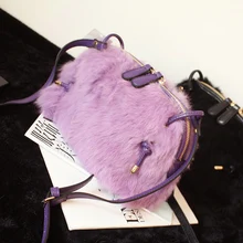 Autumn and winter new design luxury angora stitching Pu Leather Casual Clutch handbags shoulder bag across body messenger bag