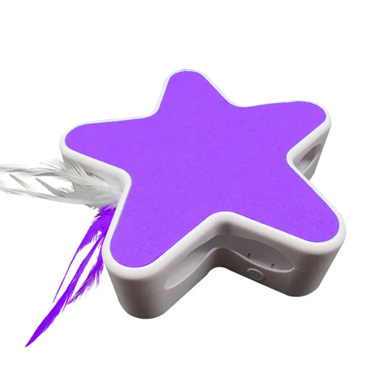 Электрическая игрушка для кошек, умная, скручивающая, кошачья палка, сумасшедшая игра, вращающаяся, вращающаяся, для кошки, ловля мыши, автоматическая, перьевая, Интерактивная игрушка для кошек - Цвет: Purple