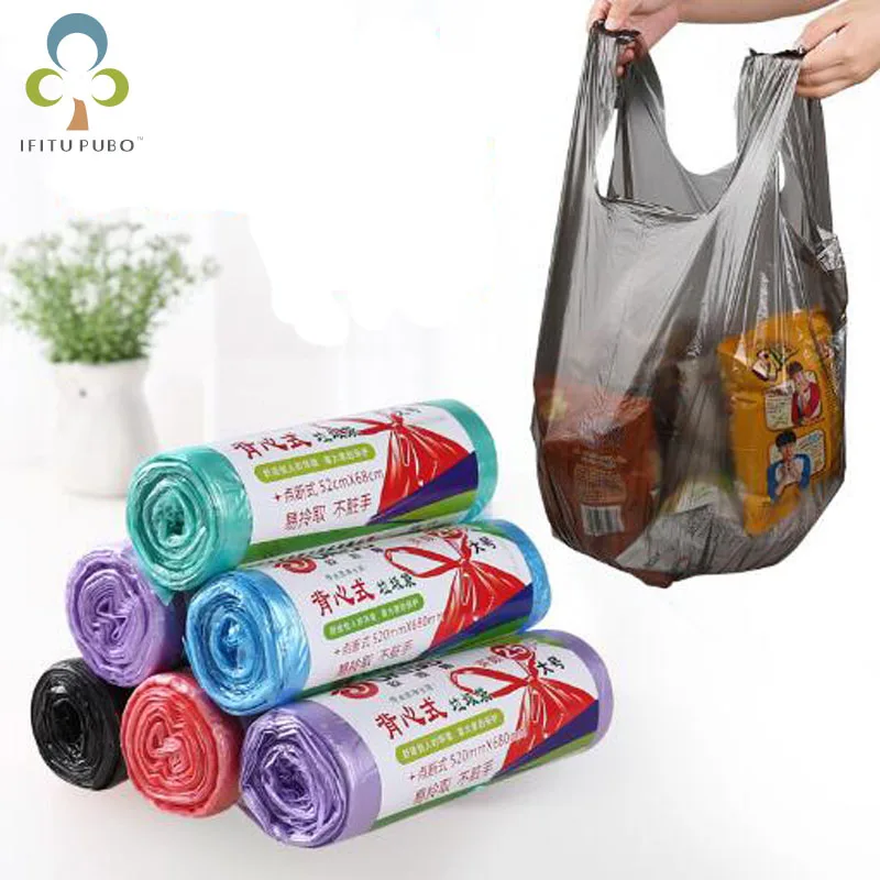 

1 Roll Thickened Home Vest Garbage Bag Disposable kitchen plastic bag Breakpoint style high quality trash bags LYQ