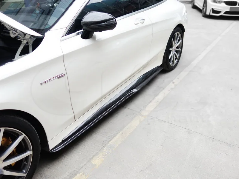 2015-2017 Mercedes Benz C217 S63 Coupe OEM Style Side Skirts Addon CF (9)