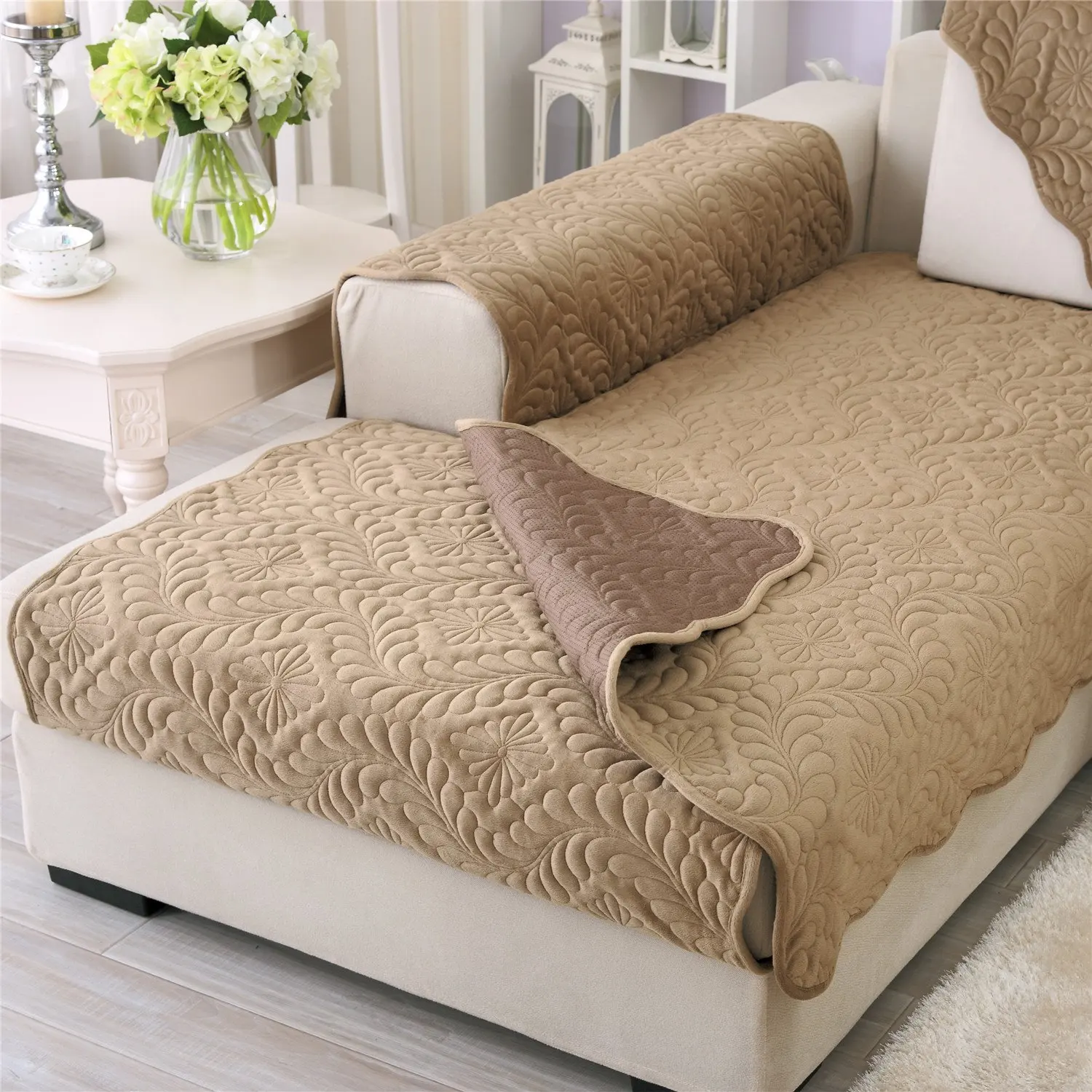 Чехлы на кресла, полотенце, плюшевая флисовая ткань, толстый диван, современный нескользящий чехол для дивана, нескользящий угловой коврик-полотенце, 1 шт